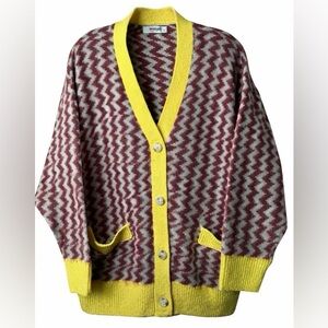 NWOT DAYDREAMER Zig Zag Cardigan in Mint Rust Oversized size small SOLD OUT
